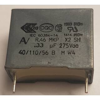 Sicherheitskondensator 0.33 uF  275Vac MKP