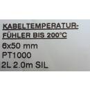 Kabelfühler PT1000  6x50mm